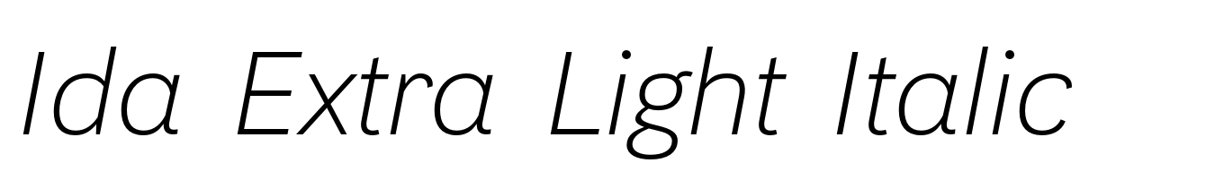 Ida Extra Light Italic